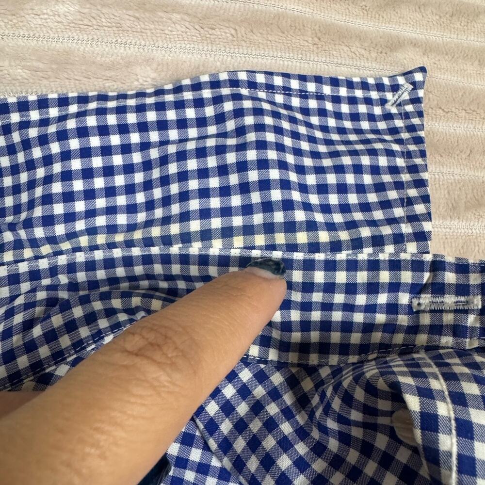 Ralph Lauren Classic Fit Men’s Gingham Shirt Button Down Short Sleeve Blue M - Picture 8 of 9